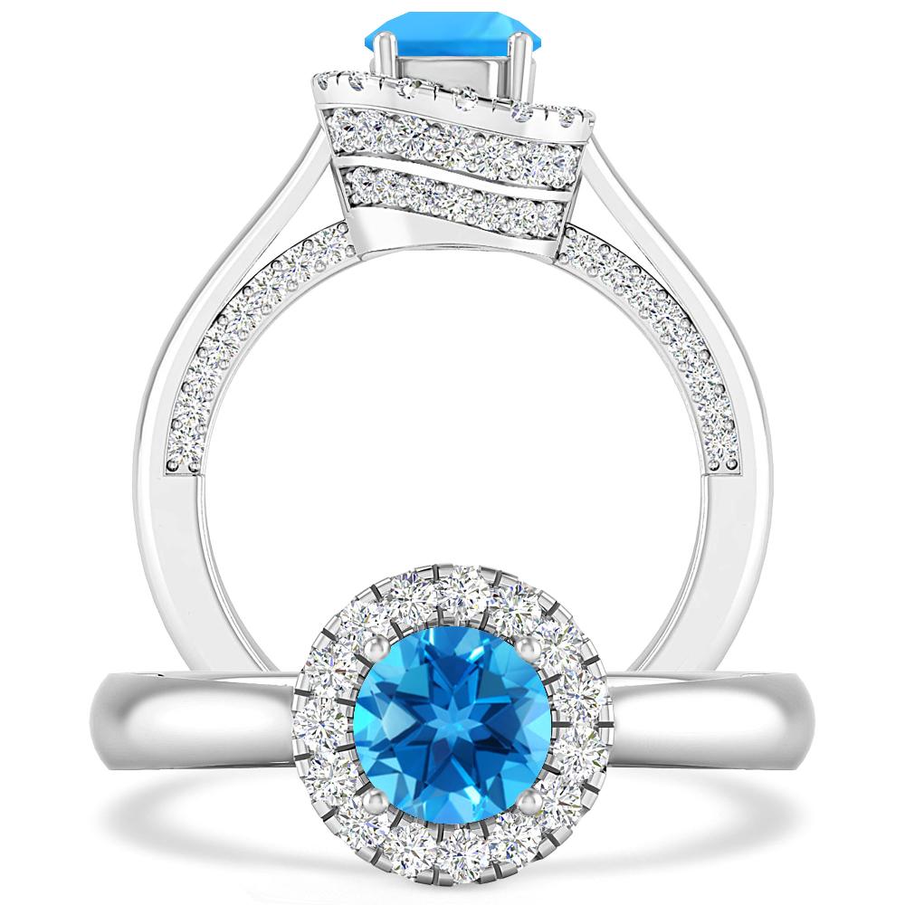 White Gold - Blue Topaz