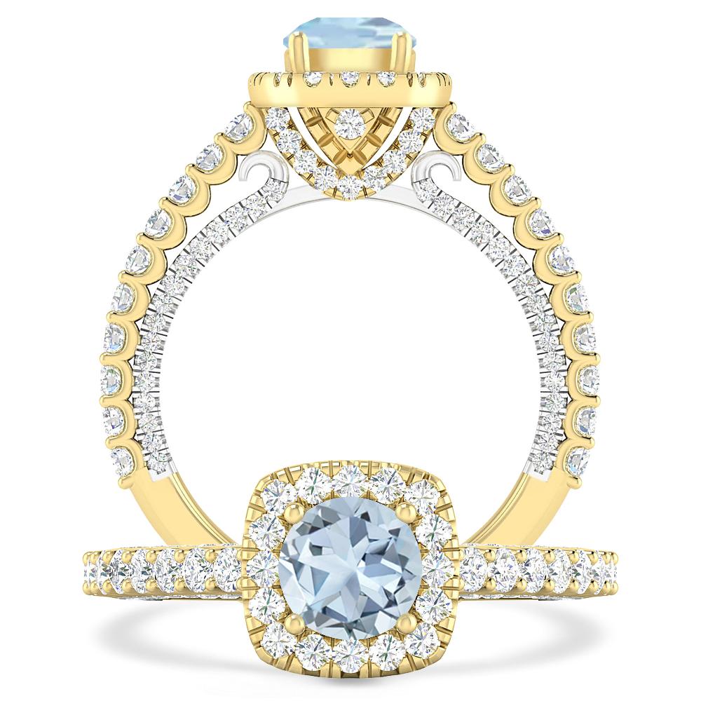 Yellow Gold - Aquamarine