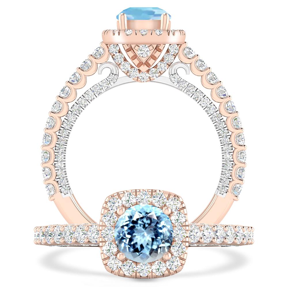 Rose Gold - Aquamarine