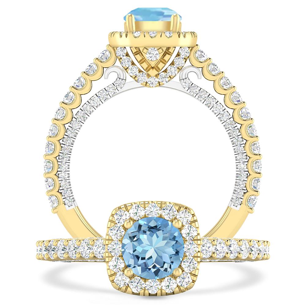 Yellow Gold - Aquamarine