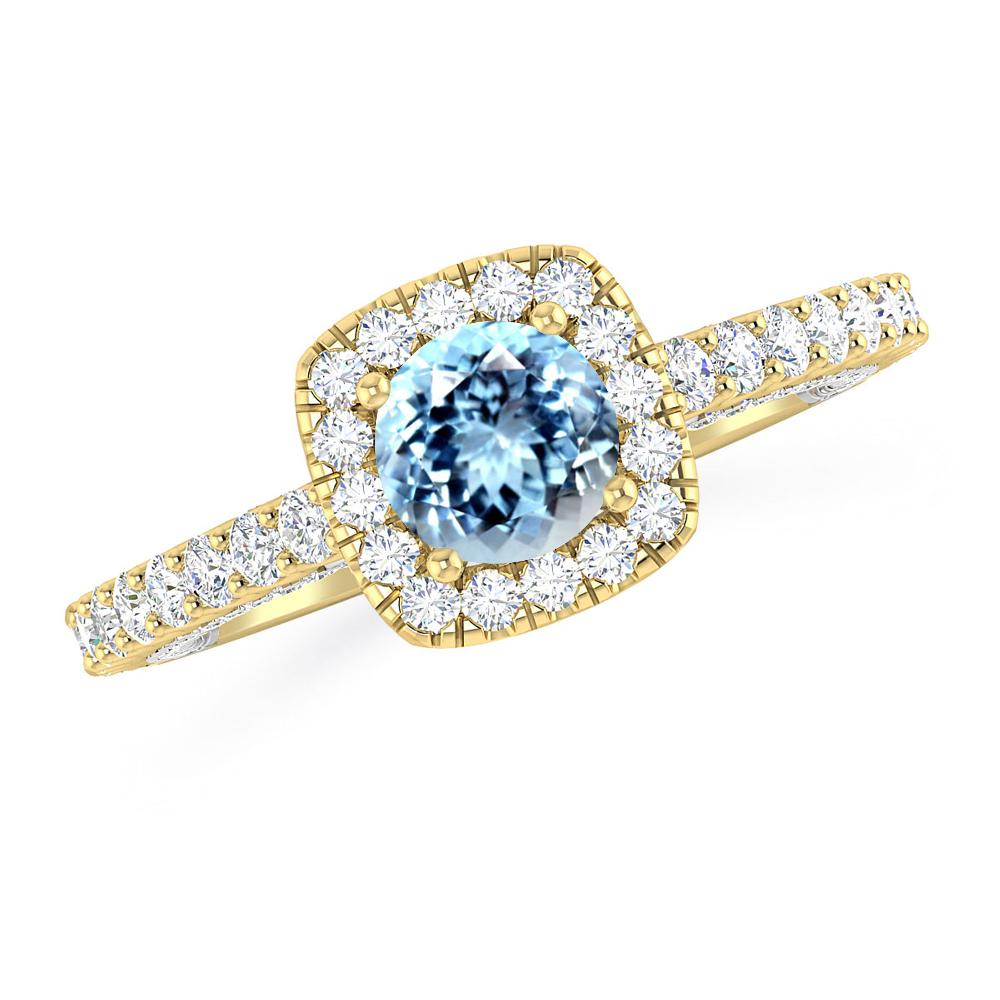 Yellow Gold - Aquamarine