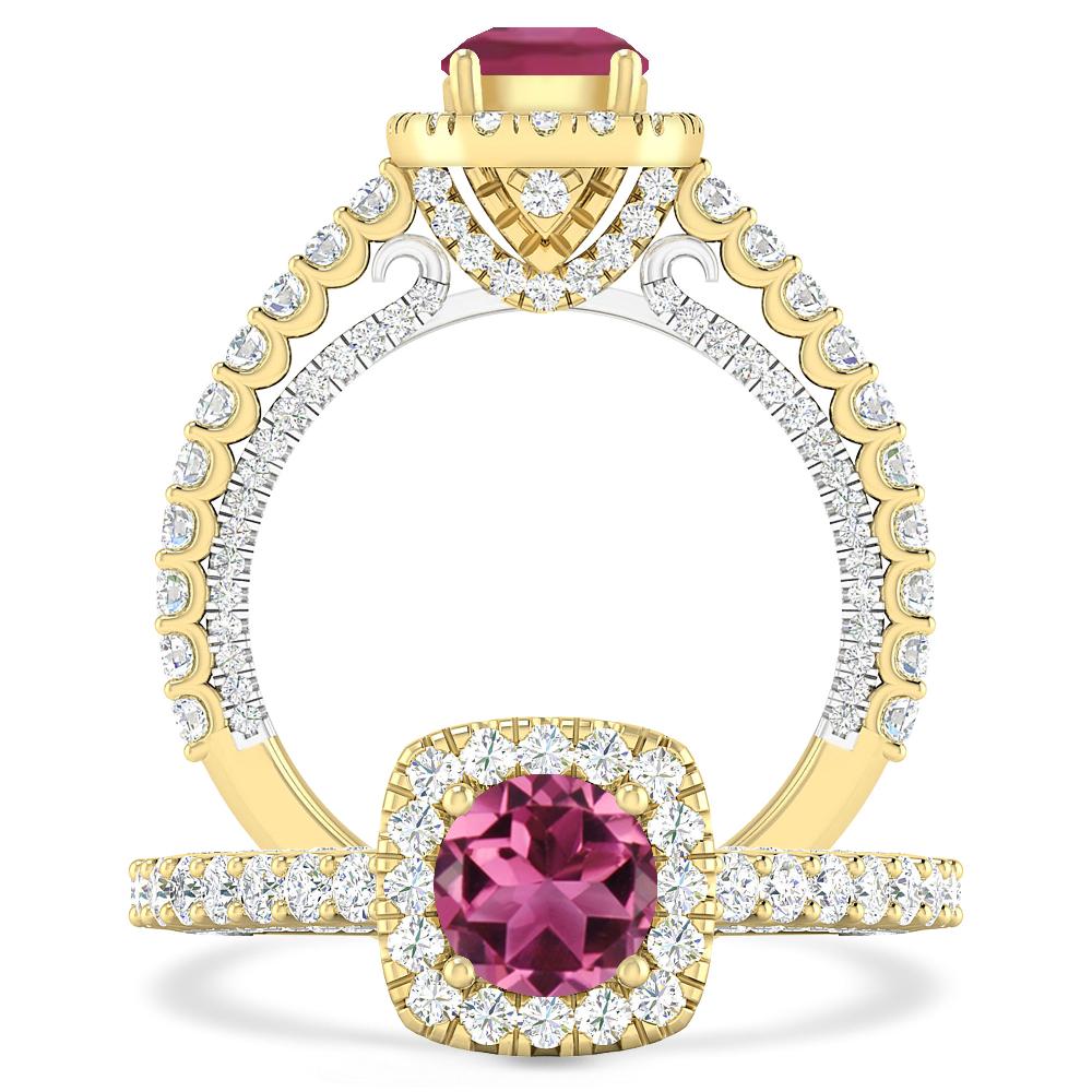 Yellow Gold - Pink Tourmaline