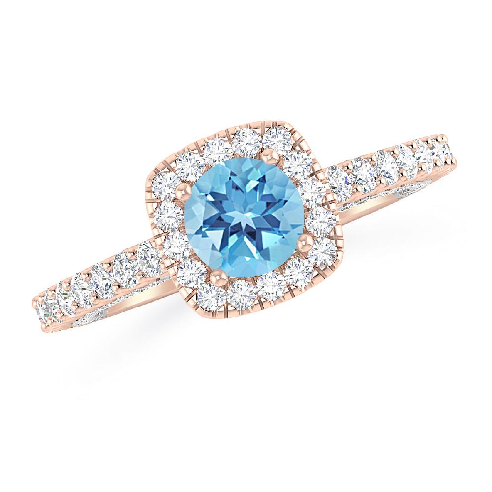 Rose Gold - Blue Topaz