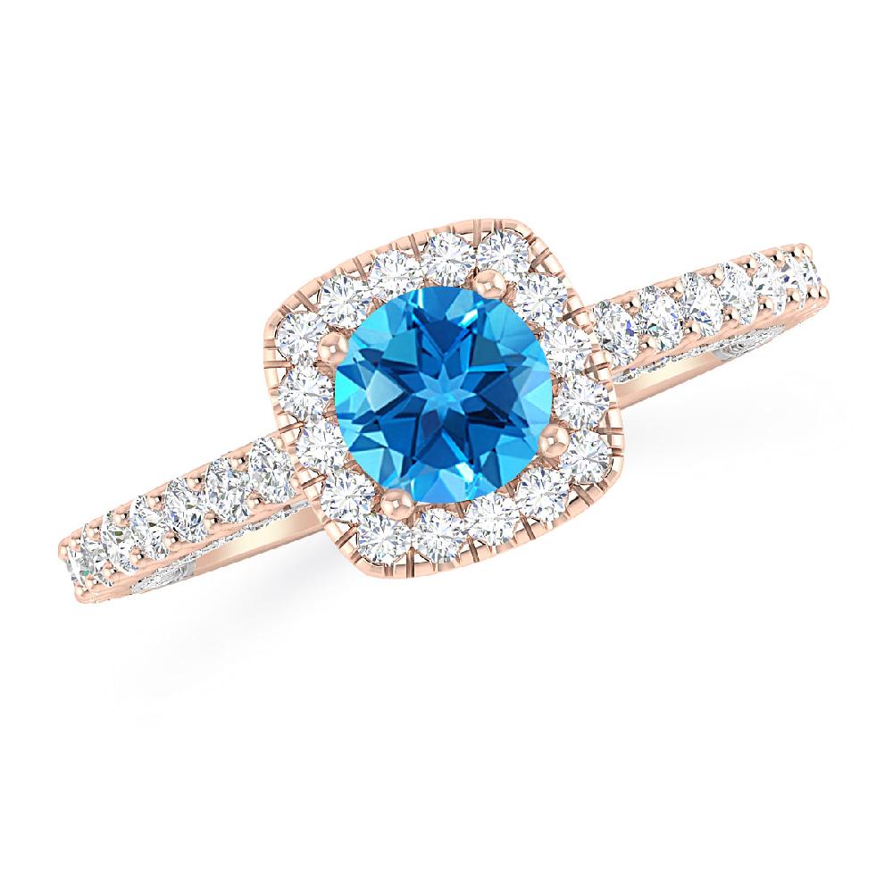 Rose Gold - Blue Topaz