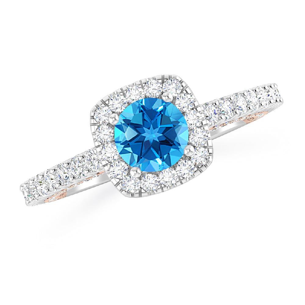 White Gold - Blue Topaz