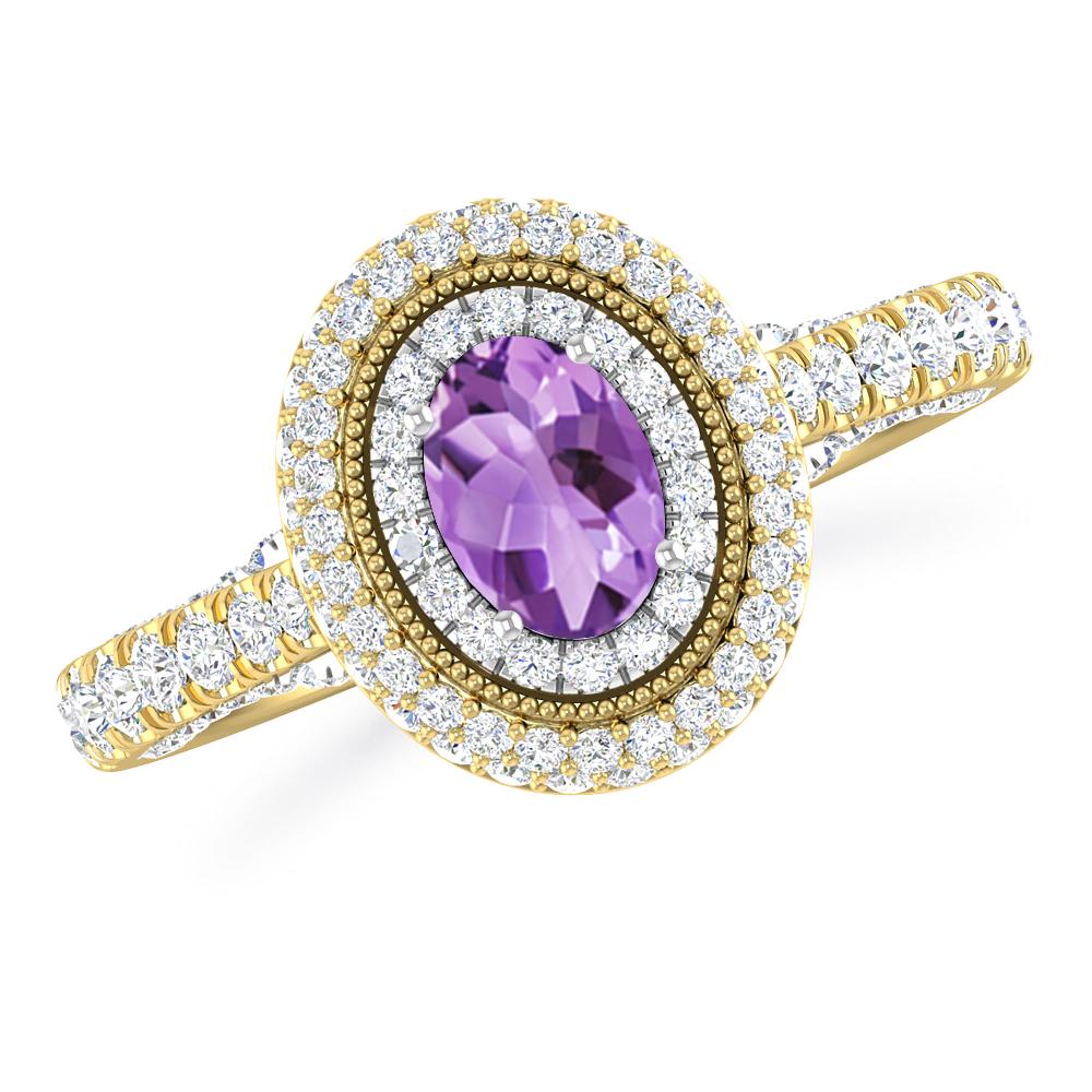 Yellow Gold/White Gold - Amethyst