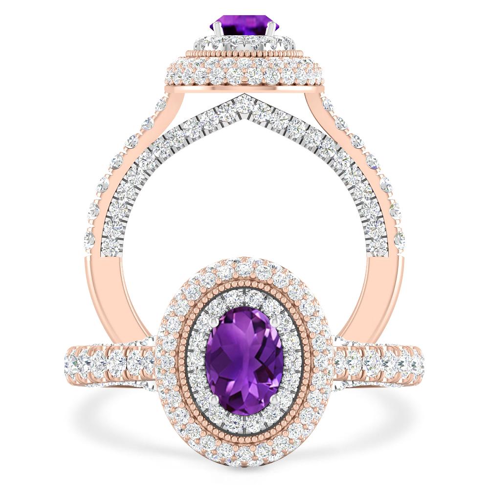 Rose Gold/White Gold - Amethyst