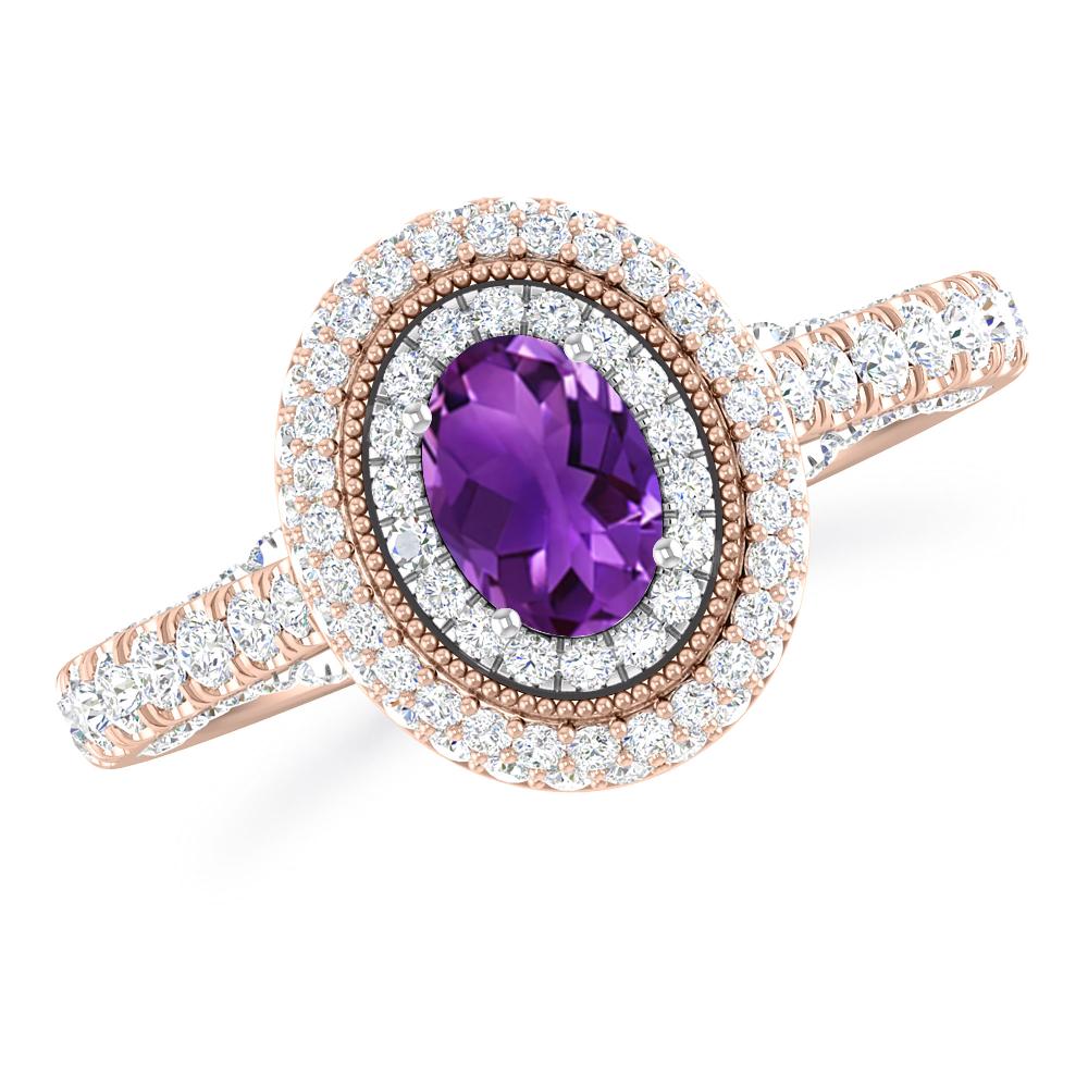 Rose Gold/White Gold - Amethyst