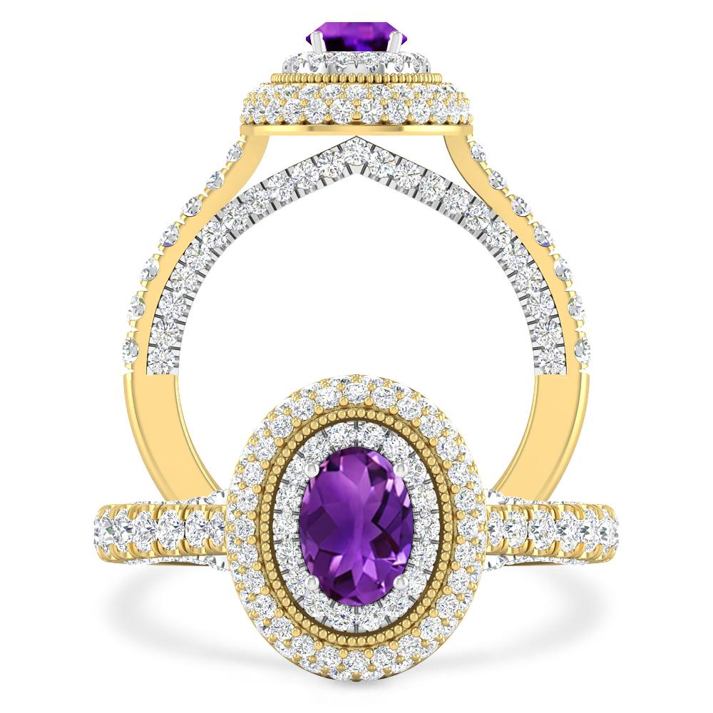 Yellow Gold/White Gold - Amethyst