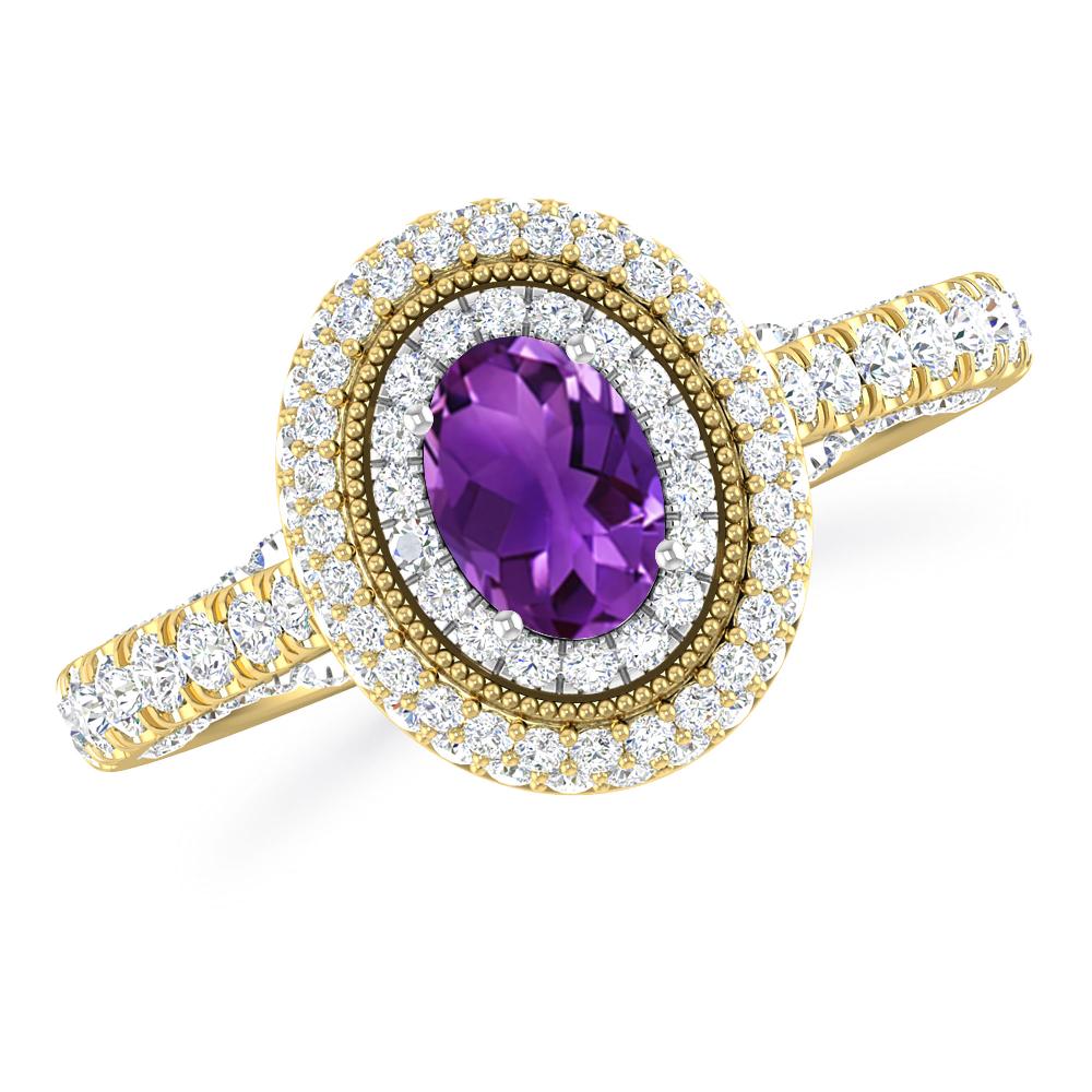 Yellow Gold/White Gold - Amethyst