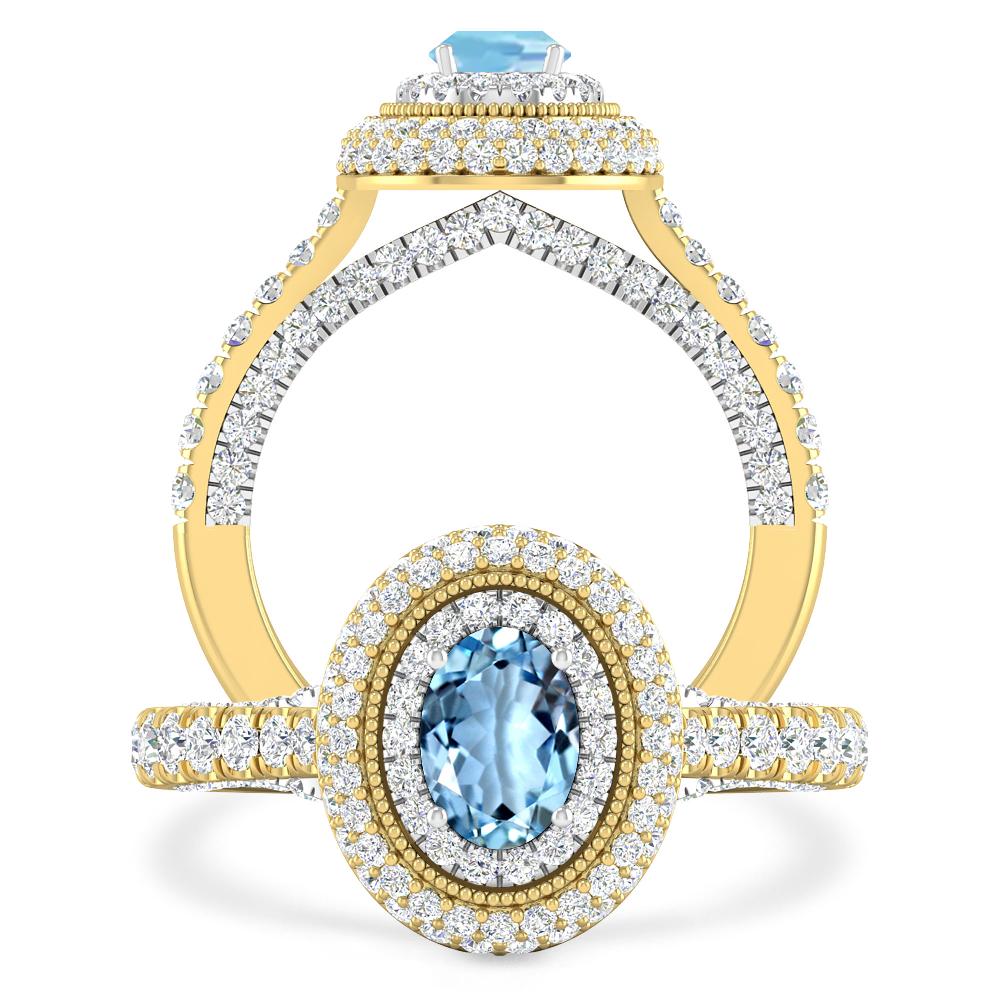 Yellow Gold/White Gold - Aquamarine