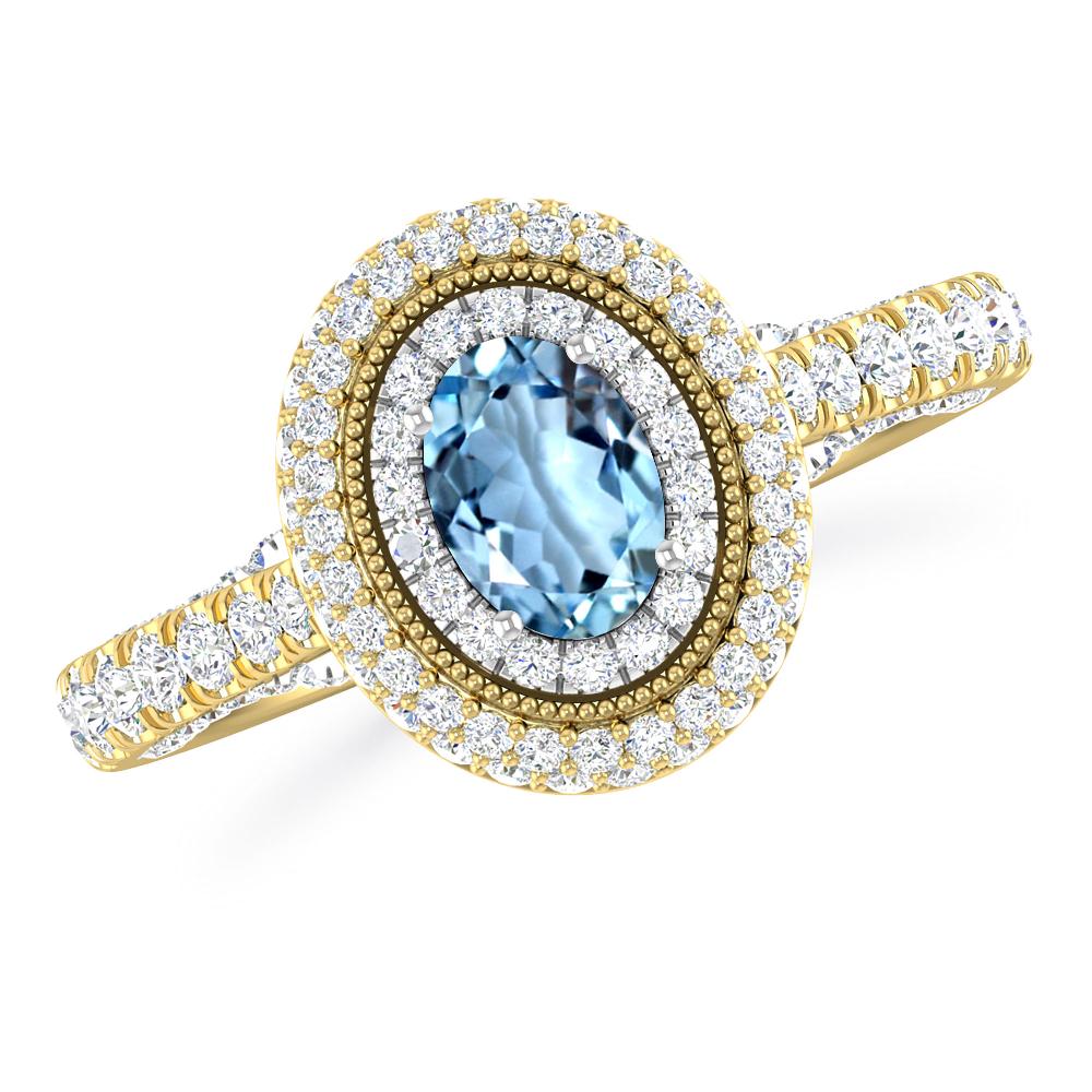 Yellow Gold/White Gold - Aquamarine