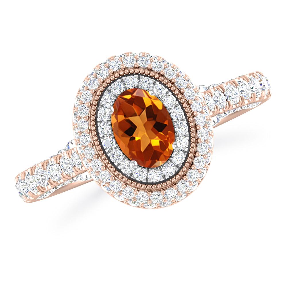 Rose Gold/White Gold - Citrine