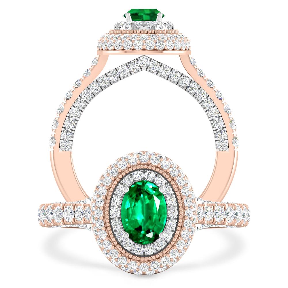 Rose Gold/White Gold - Emerald