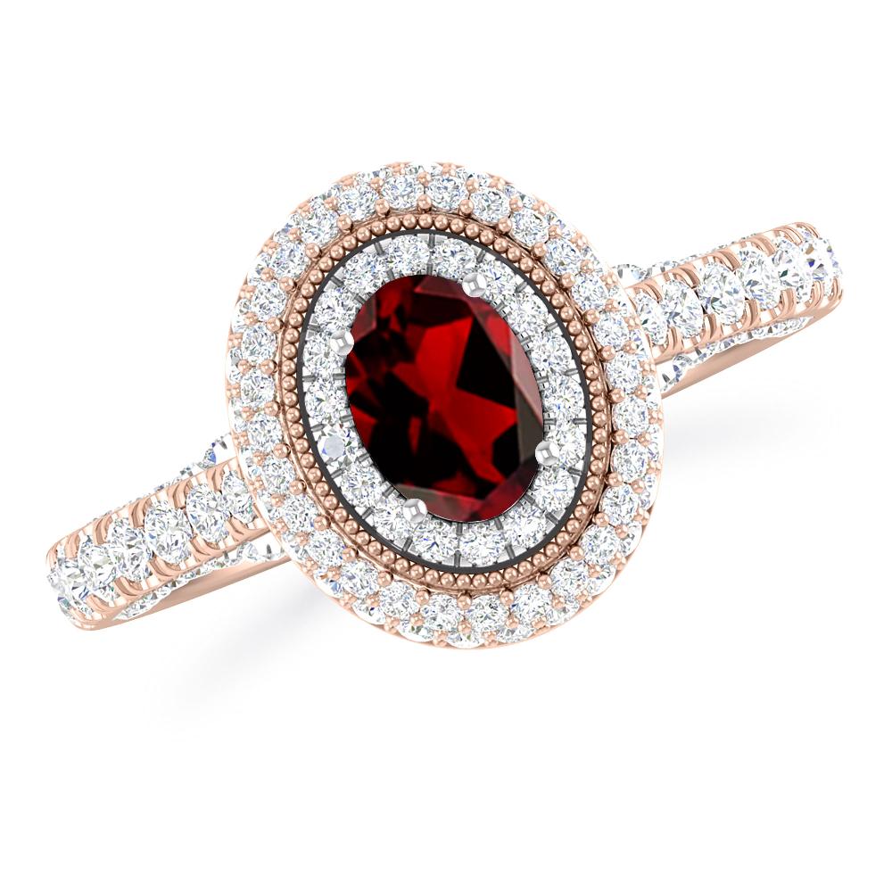 Rose Gold/White Gold - Garnet