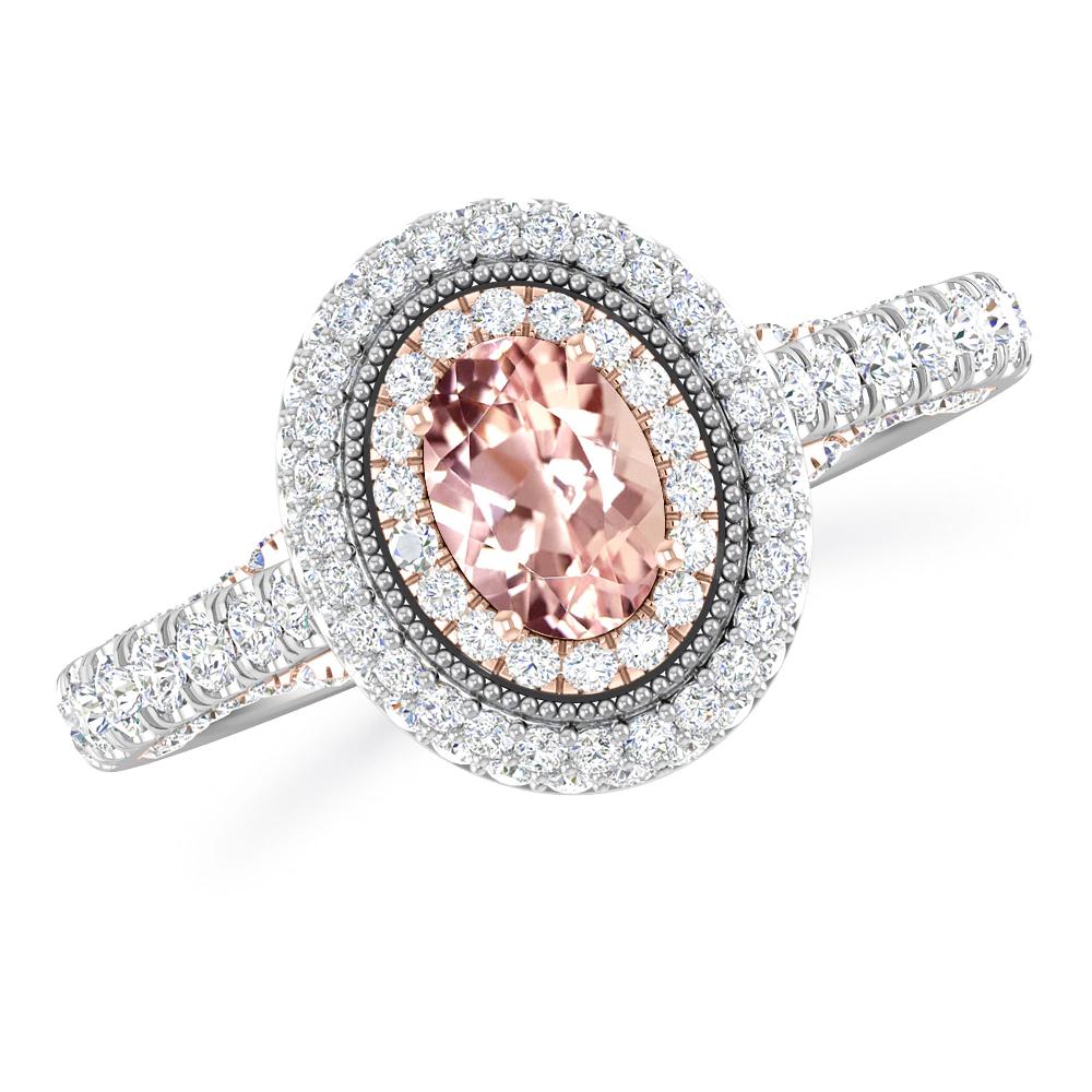 White Gold/Rose Gold - Morganite