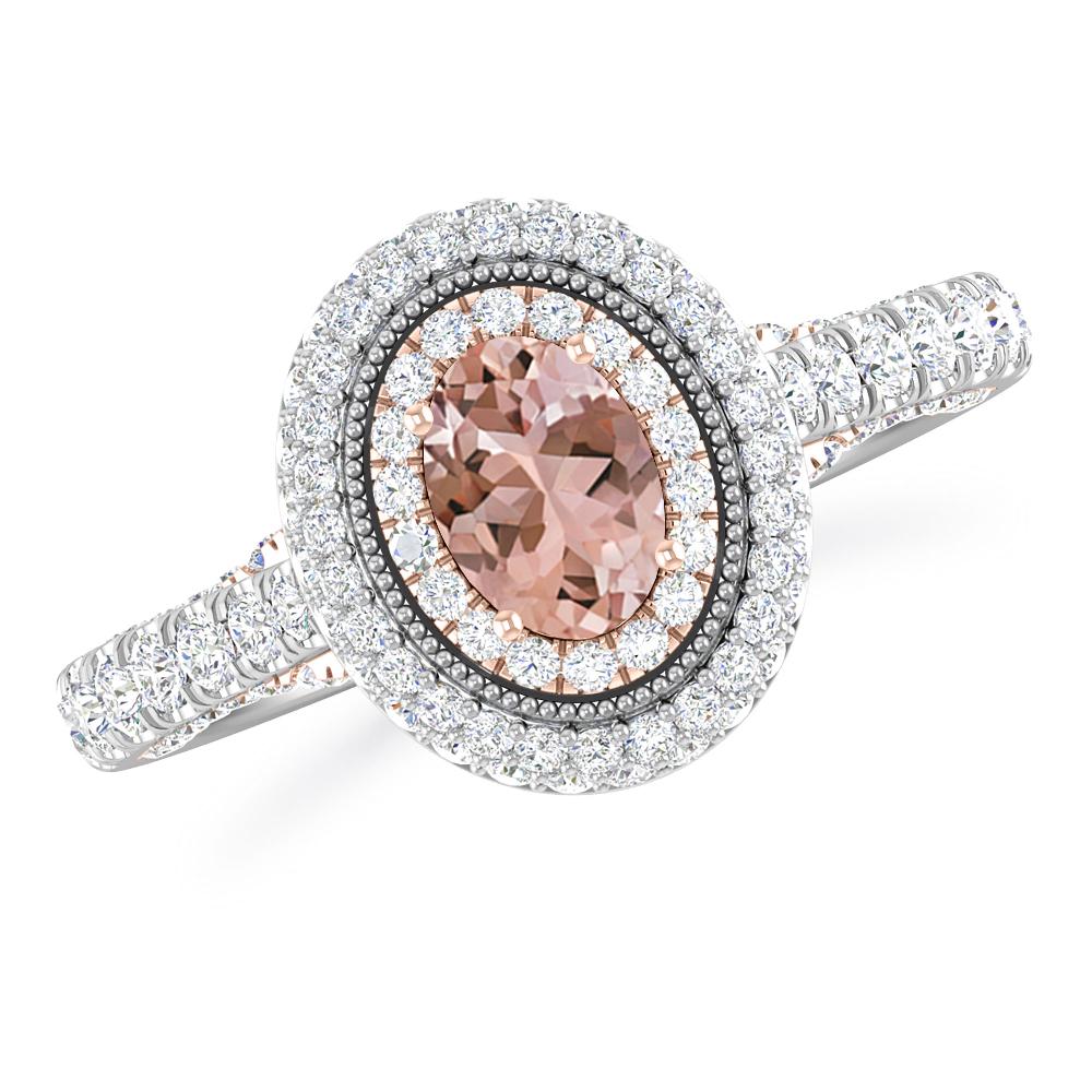 White Gold/Rose Gold - Morganite