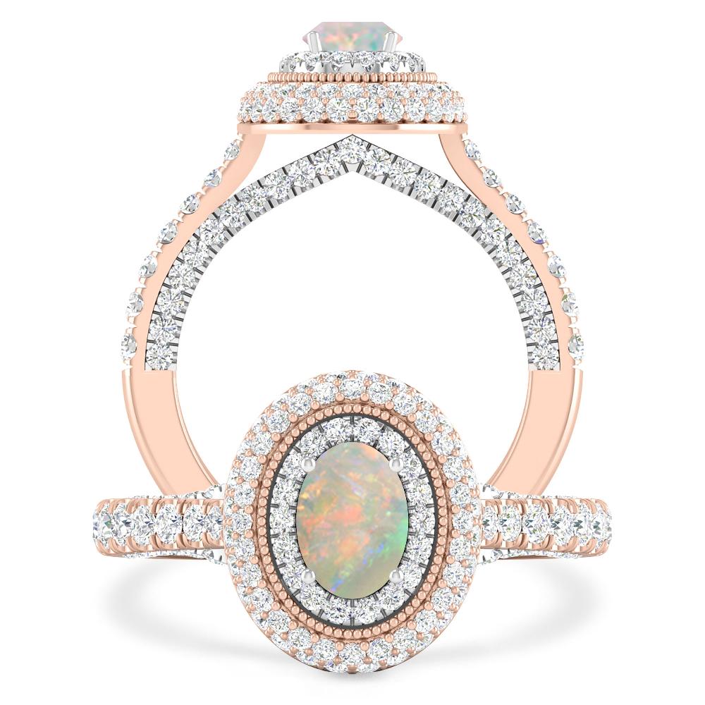 Rose Gold/White Gold - Opal