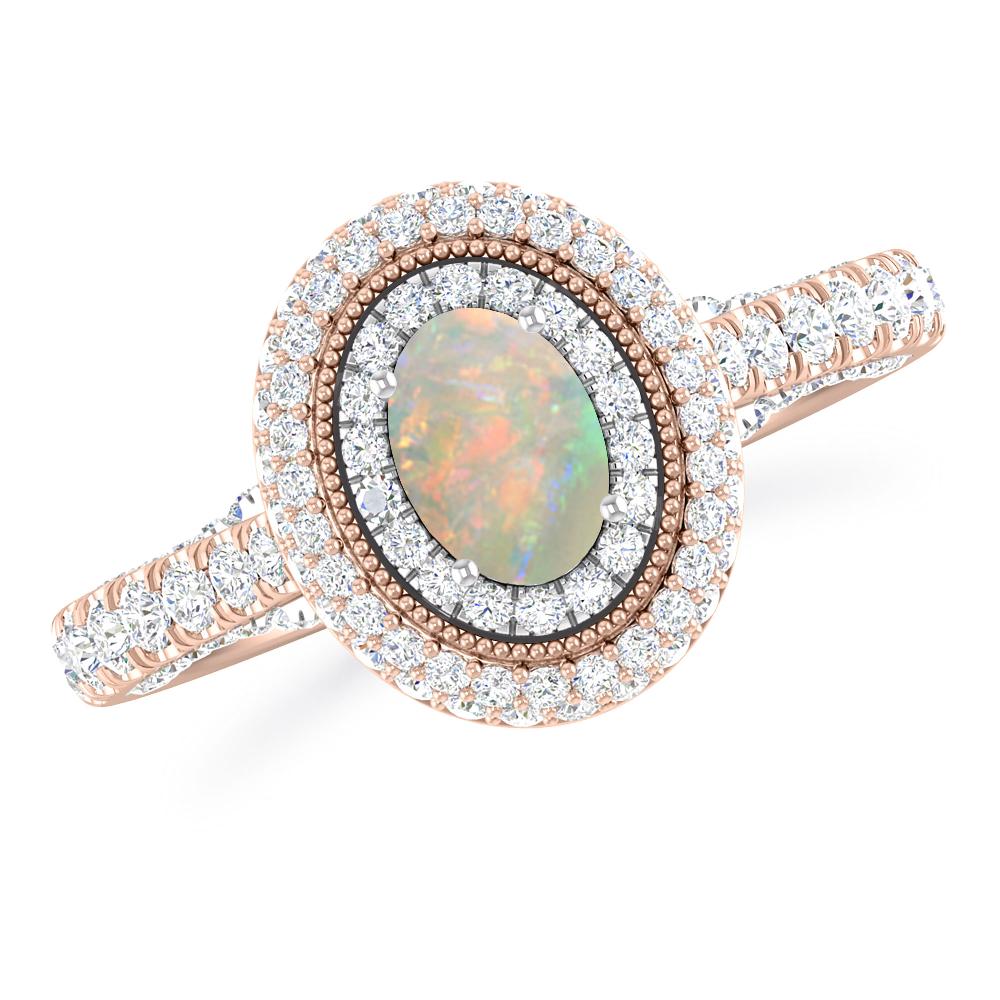 Rose Gold/White Gold - Opal