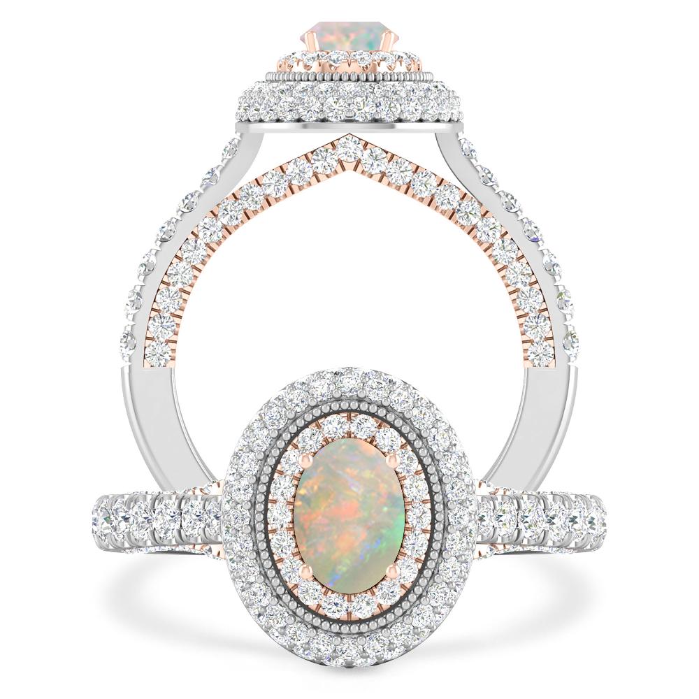 White Gold/Rose Gold - Opal