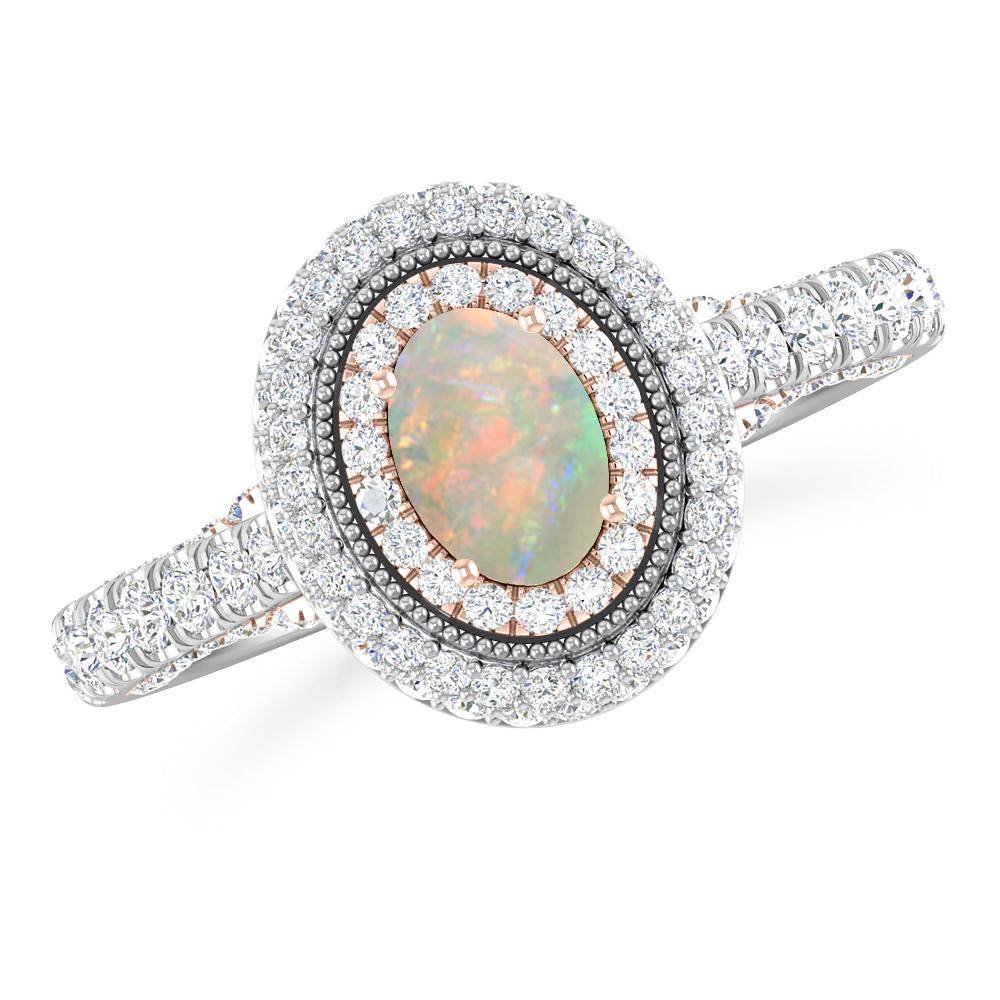 White Gold/Rose Gold - Opal