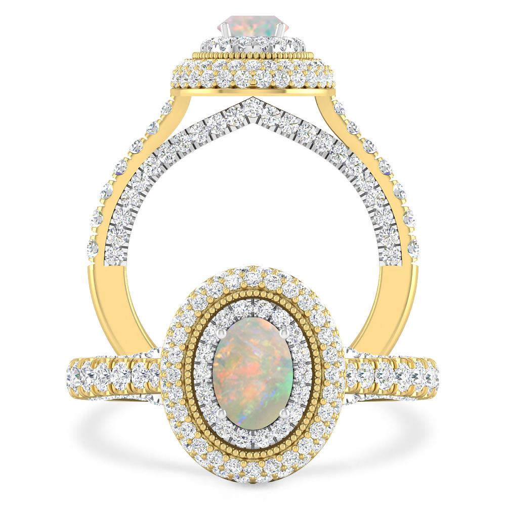 Yellow Gold/White Gold - Opal