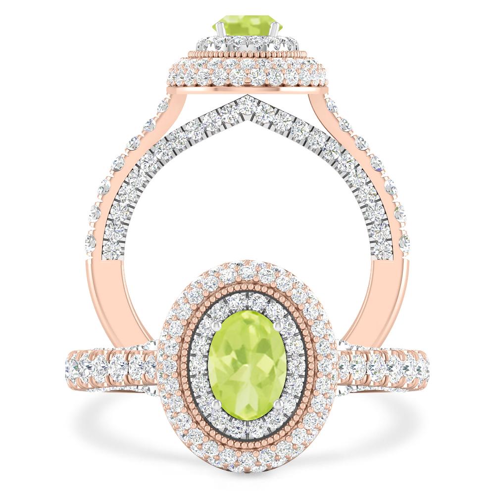 Rose Gold/White Gold - Peridot