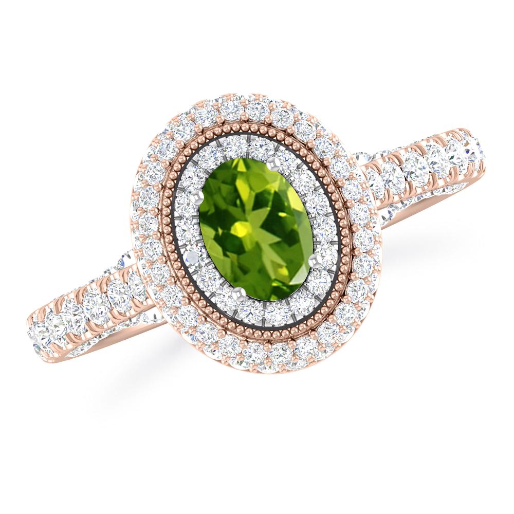 Rose Gold/White Gold - Peridot