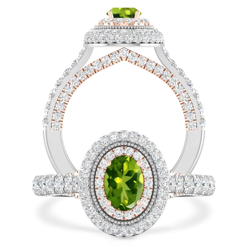 White Gold/Rose Gold - Peridot