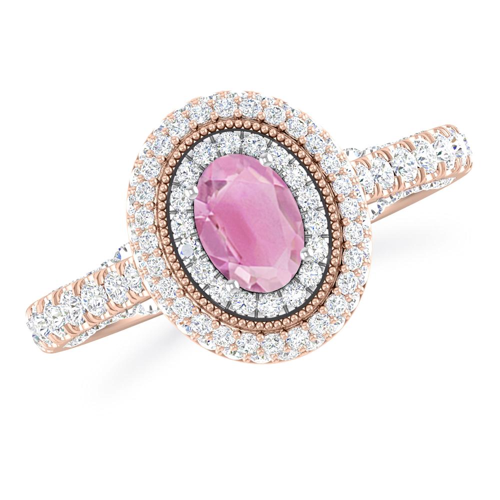 Rose Gold/White Gold - Pink Tourmaline