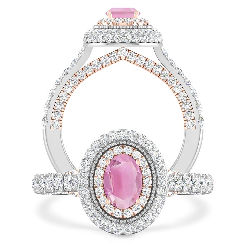 White Gold/Rose Gold - Pink Tourmaline