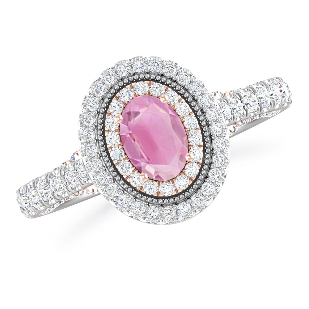 White Gold/Rose Gold - Pink Tourmaline