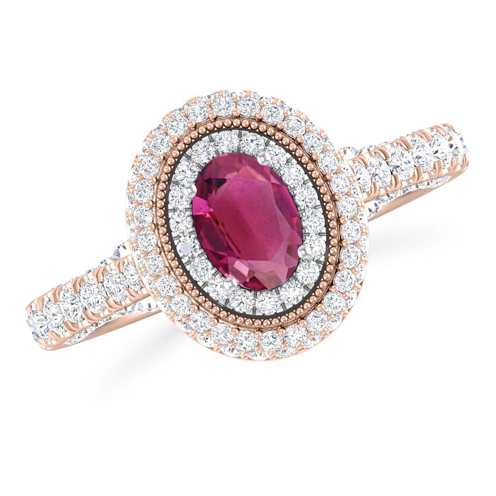 Rose Gold/White Gold - Pink Tourmaline