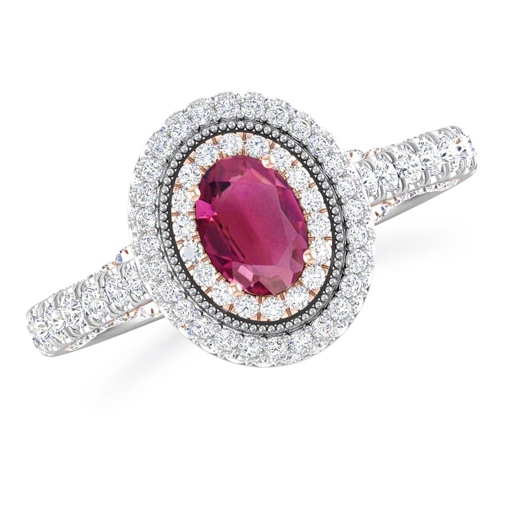 White Gold/Rose Gold - Pink Tourmaline