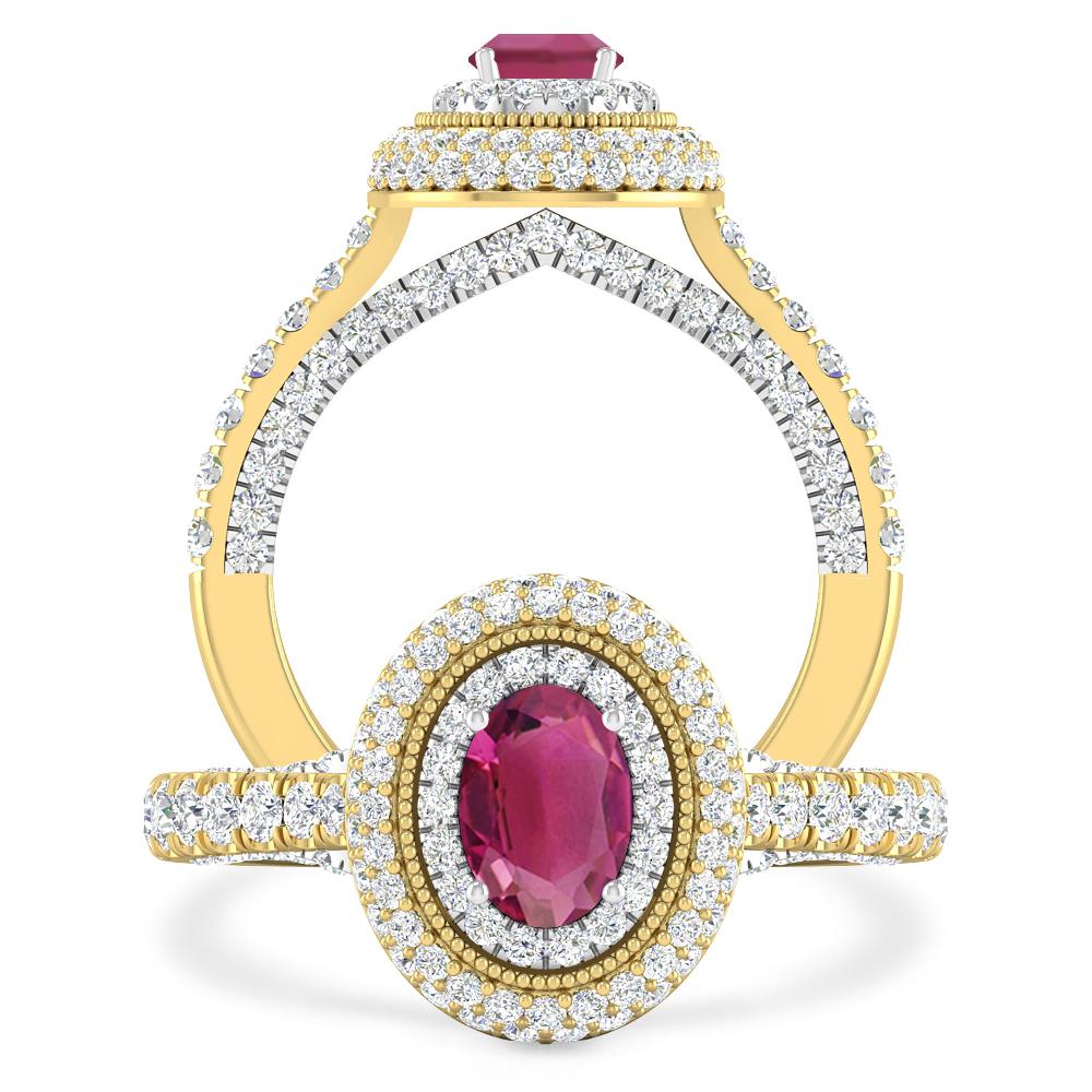 Yellow Gold/White Gold - Pink Tourmaline