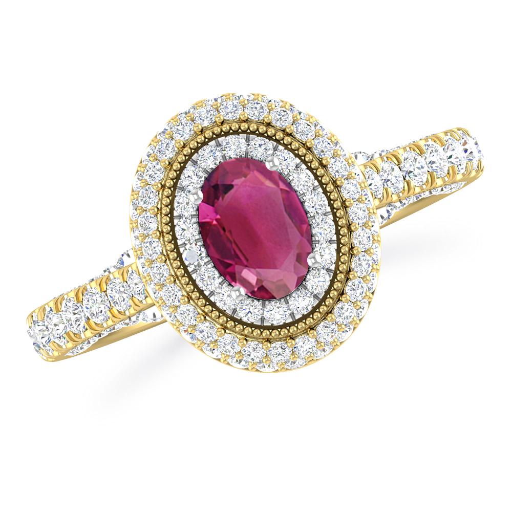 Yellow Gold/White Gold - Pink Tourmaline