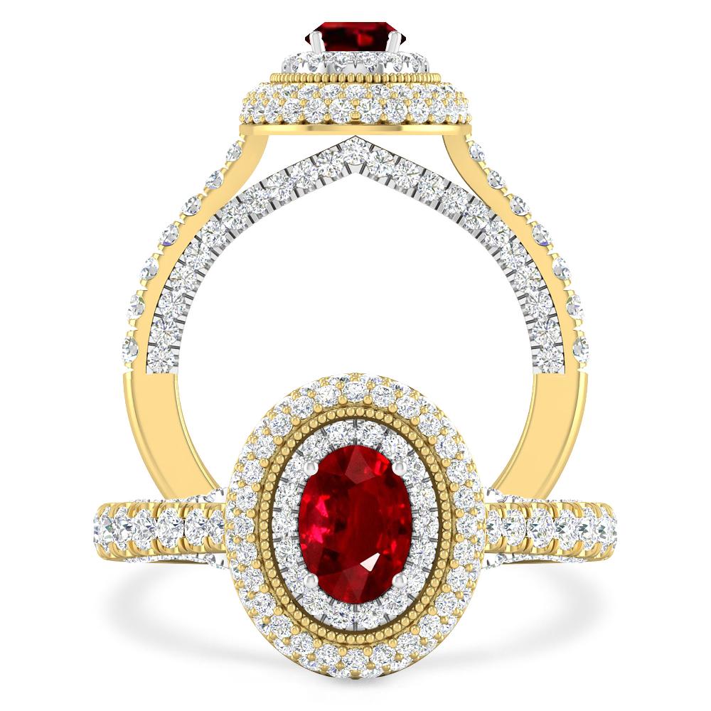 Yellow Gold/White Gold - Ruby