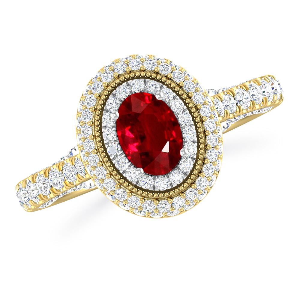 Yellow Gold/White Gold - Ruby