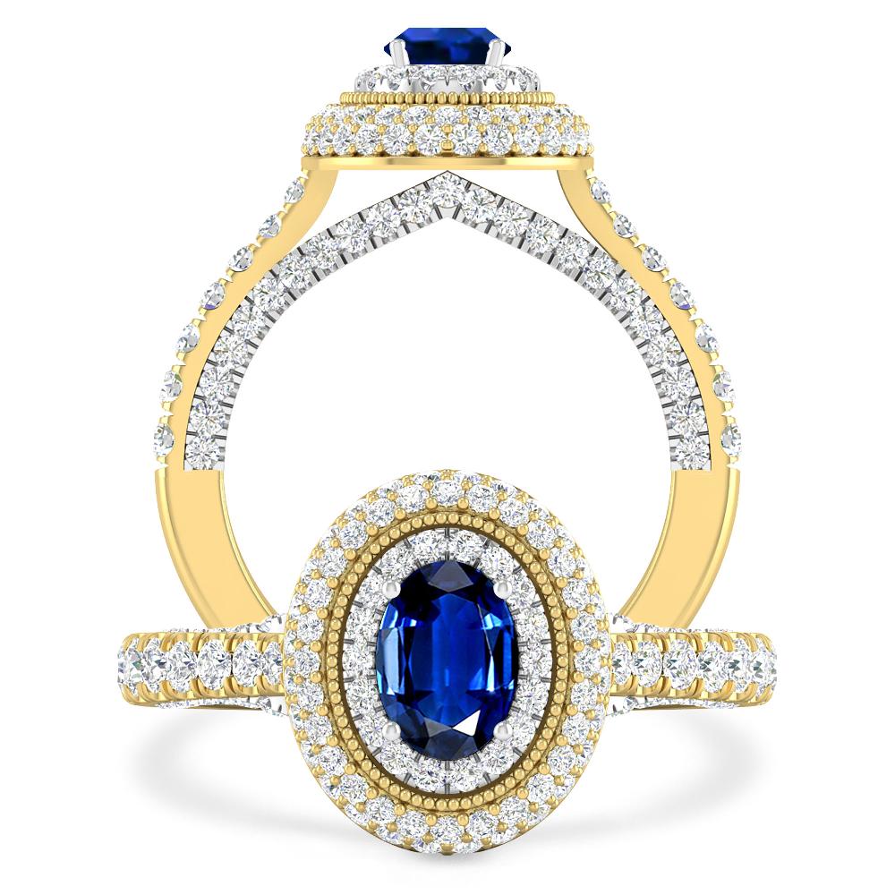 Yellow Gold/White Gold - Sapphire