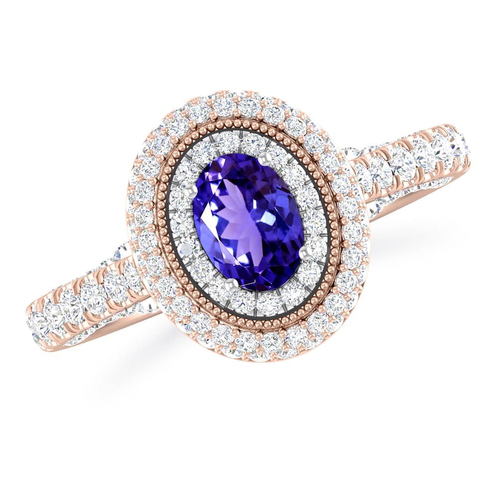 Rose Gold/White Gold - Tanzanite