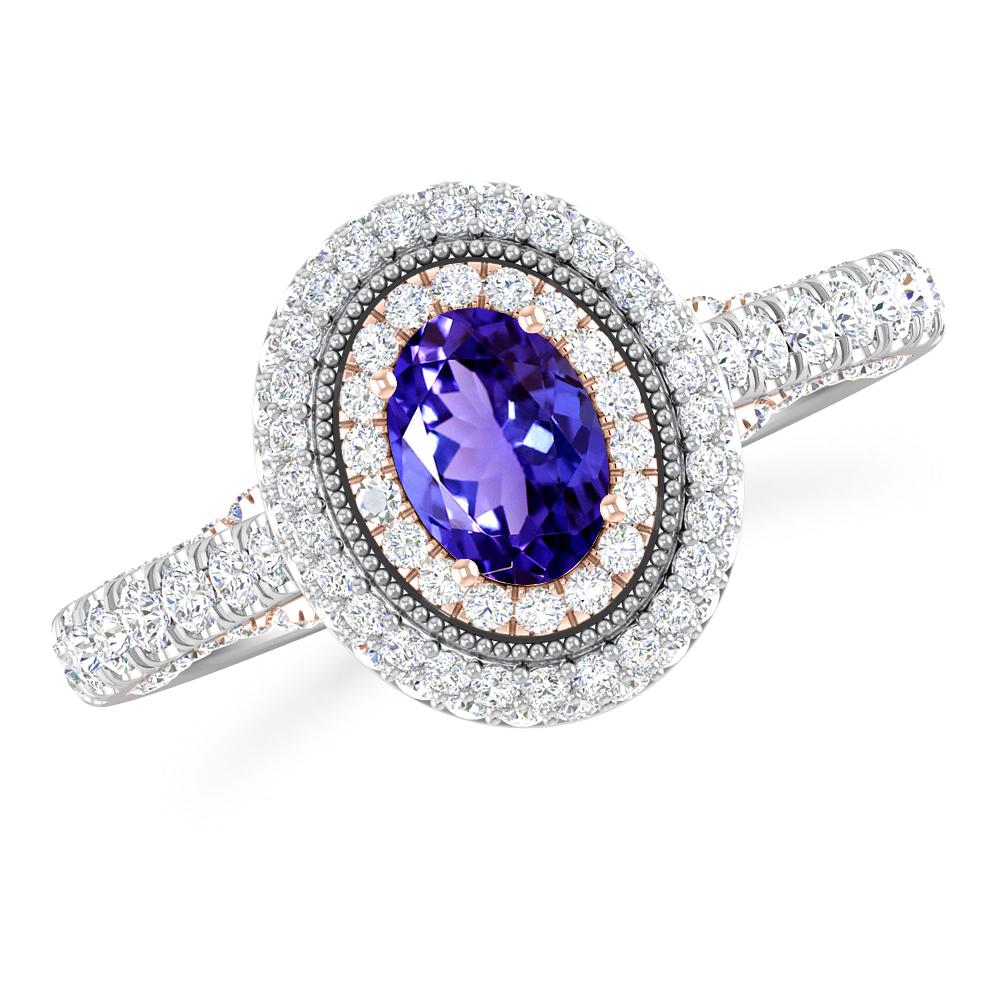 White Gold/Rose Gold - Tanzanite