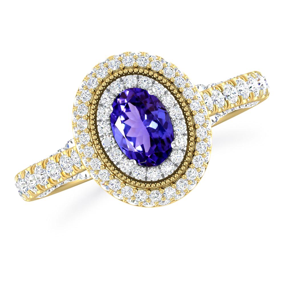 Yellow Gold/White Gold - Tanzanite