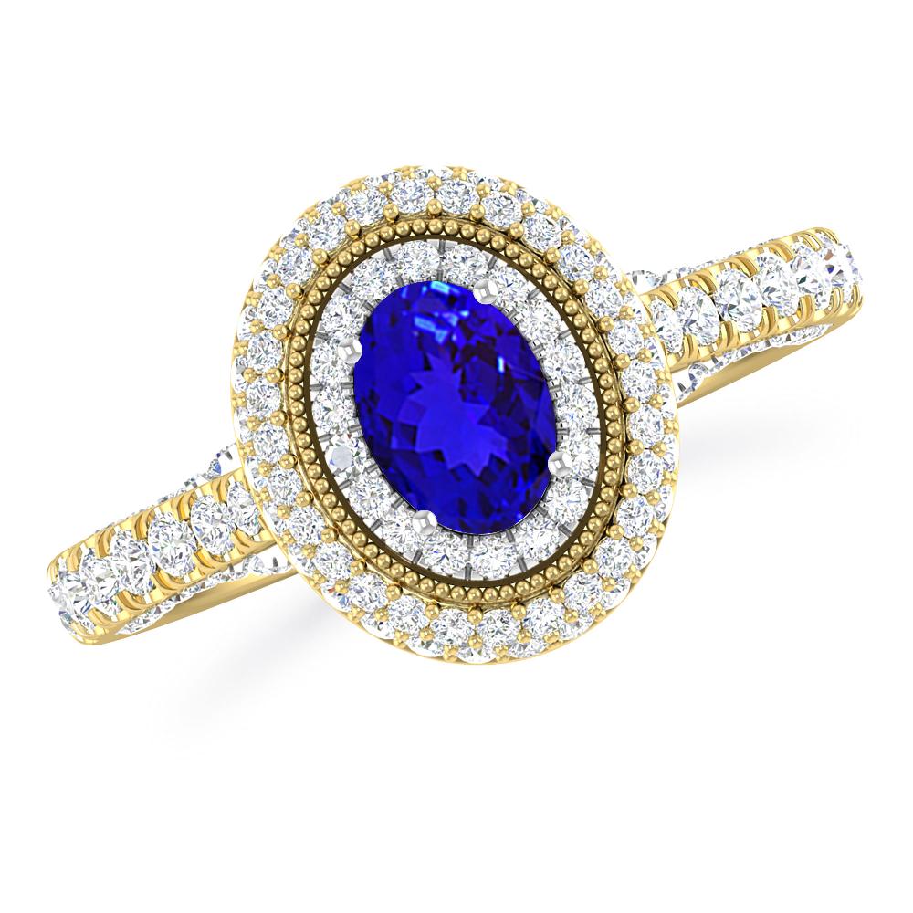 Yellow Gold/White Gold - Tanzanite