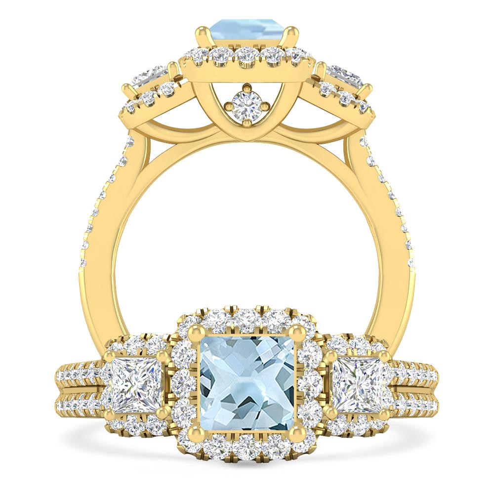 Yellow Gold - Aquamarine