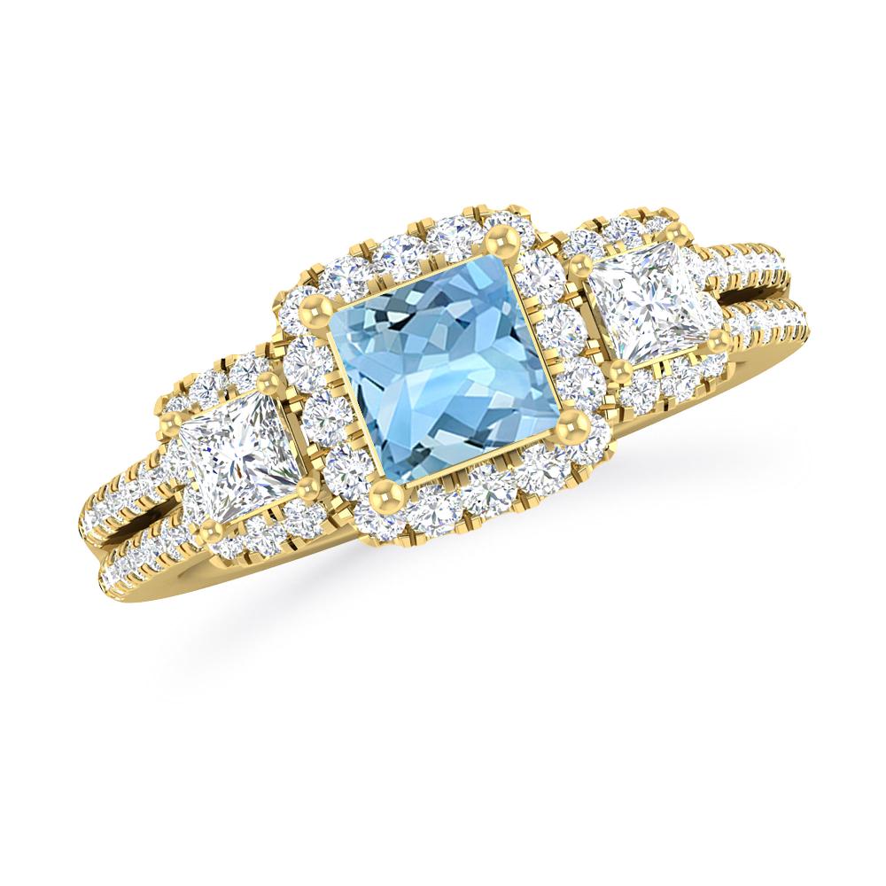 Yellow Gold - Aquamarine