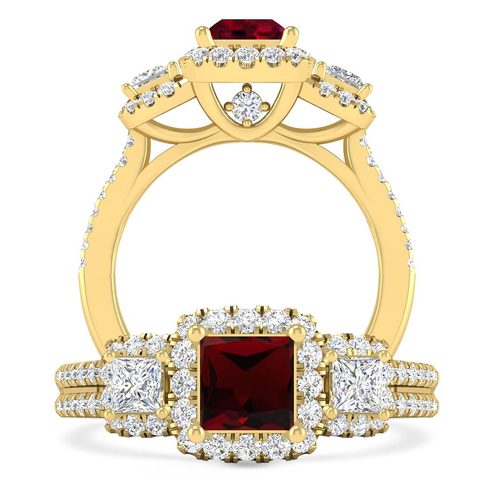 Yellow Gold - Garnet