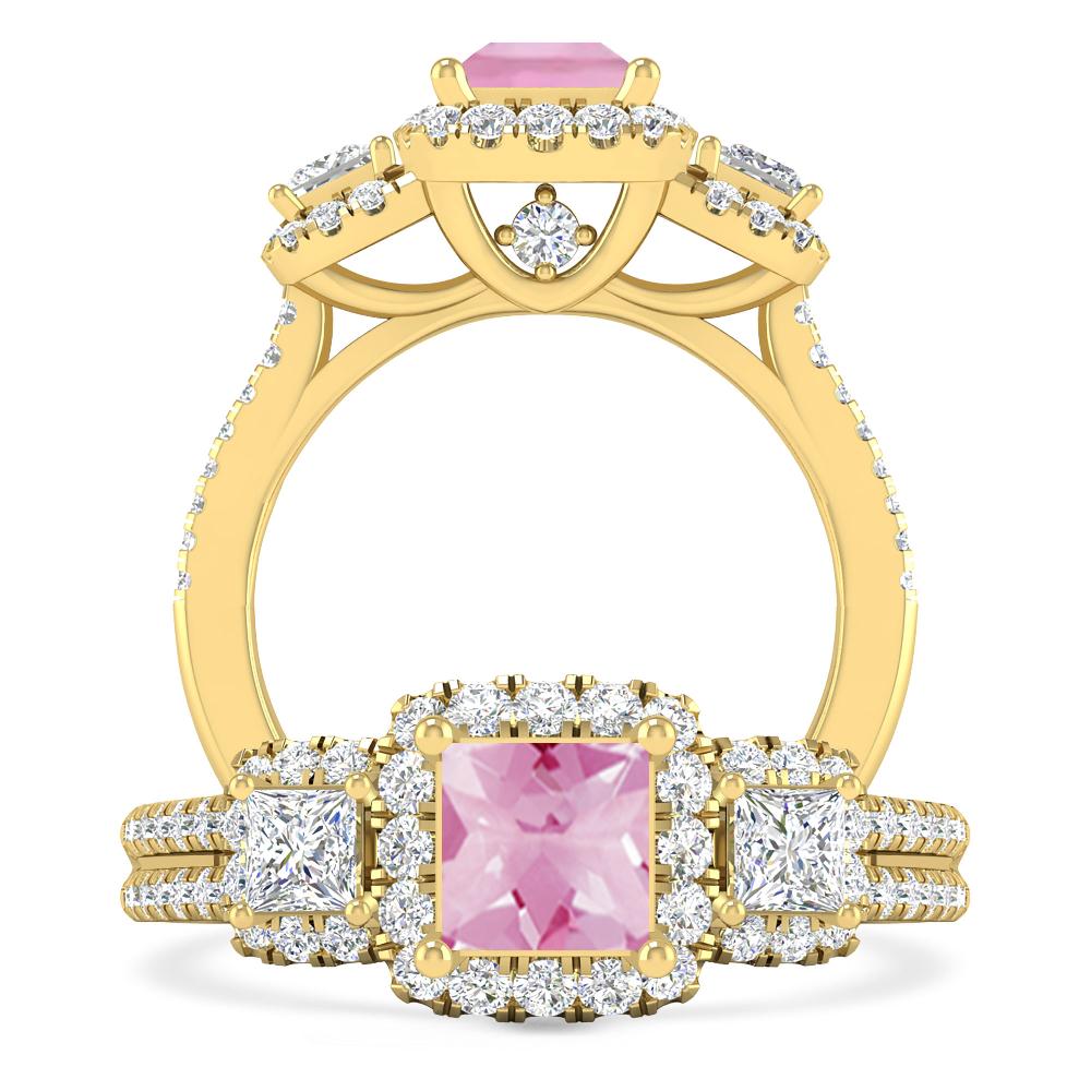 Yellow Gold - Pink Tourmaline