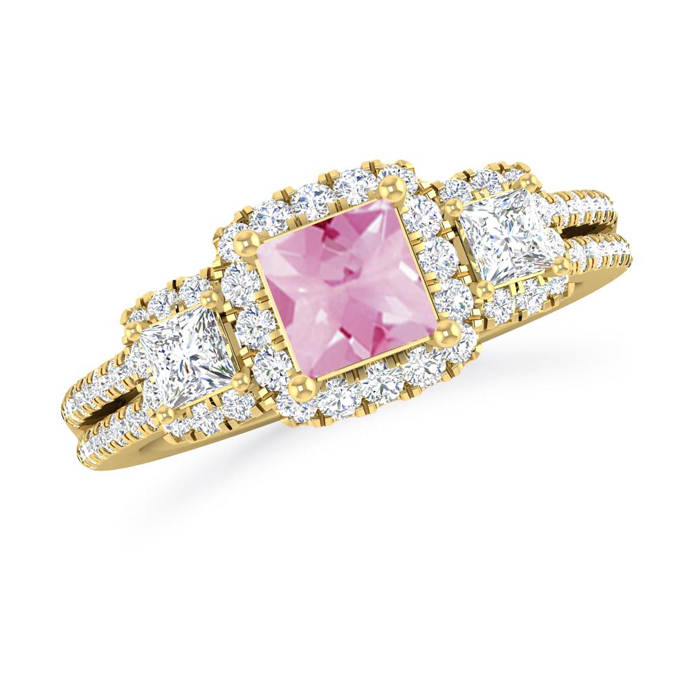 Yellow Gold - Pink Tourmaline