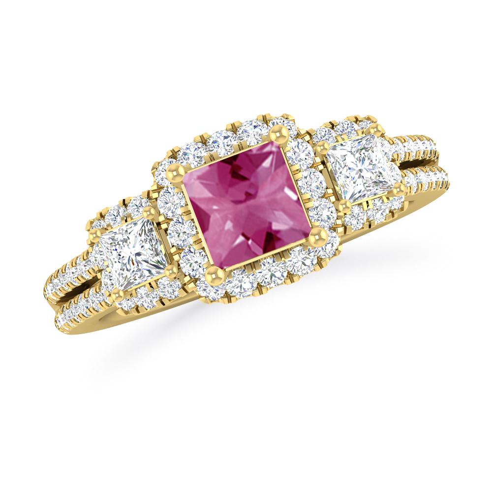 Yellow Gold - Pink Tourmaline