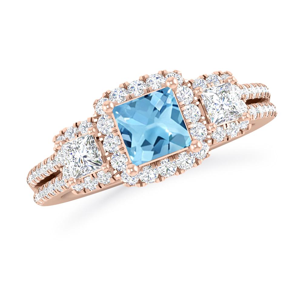 Rose Gold - Blue Topaz